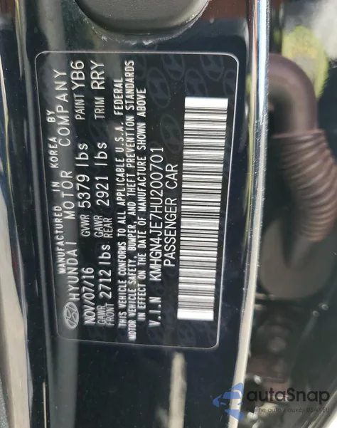 2017 Genesis G80 Base из США, поврежденный, VIN KMHGN4JE7HU200701